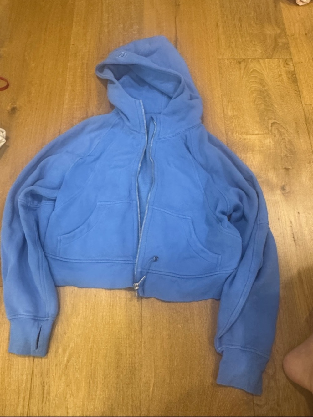 Lululemon Scuba Cropped Blue Zip-Up Hoodie